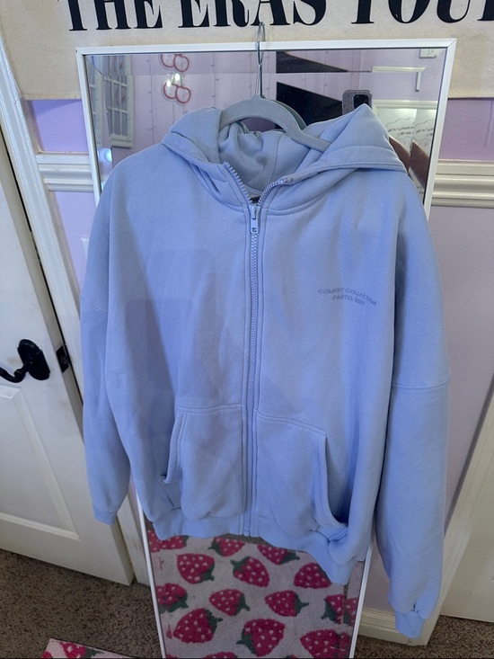 Comfrt Pants - Comfrt Periwinkle Sweat Set: Full-Zip Hoodie Jacket and Sweatpants